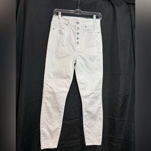 EUNINA KENNALL WHITE ULTRA HIGH RISE SKINNY CROP JEANS